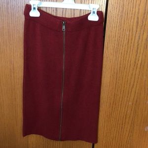 Large red Forever 21 knee-length skirt